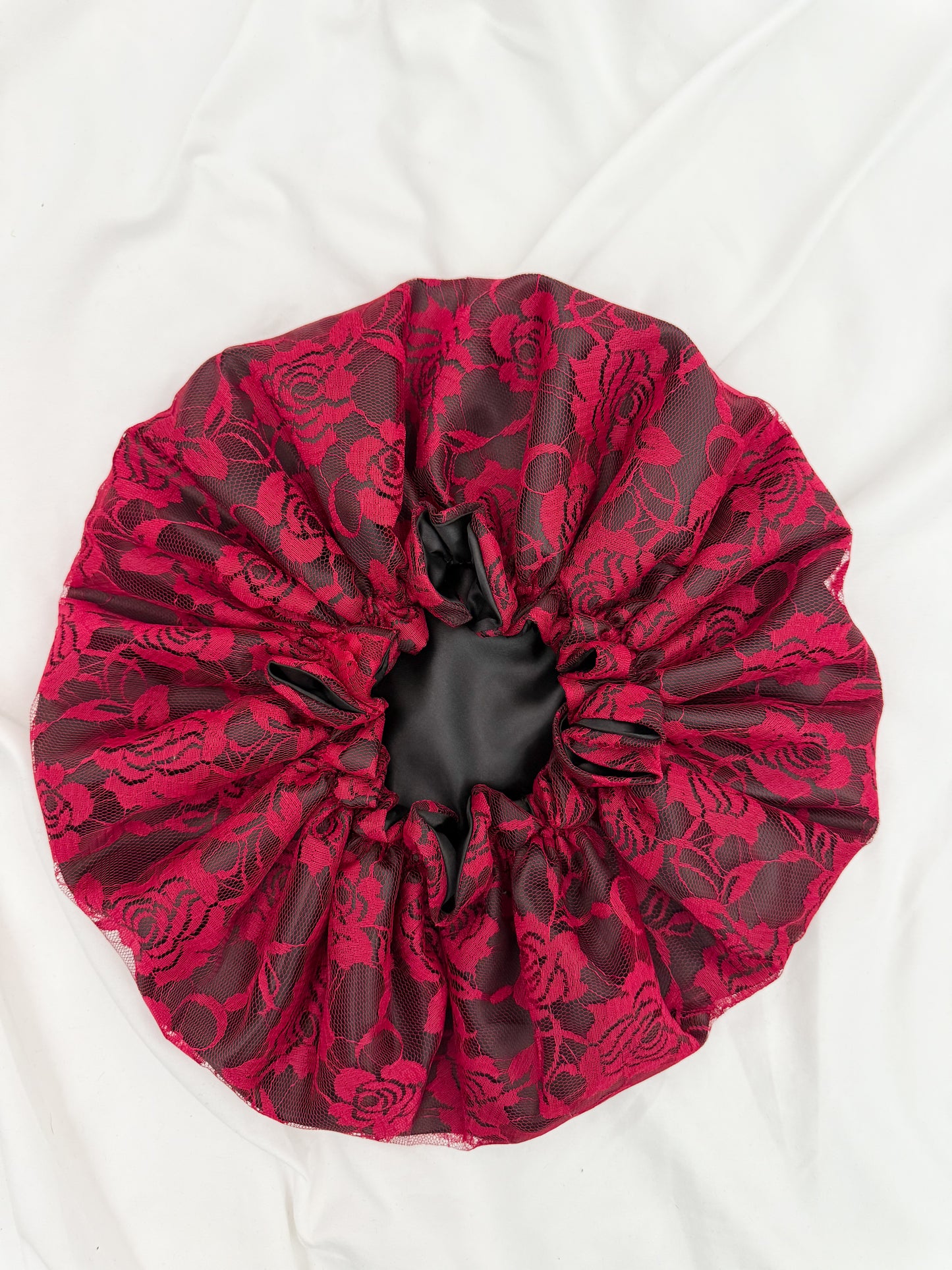 Lace Double Lined Satin Hair Bonnet