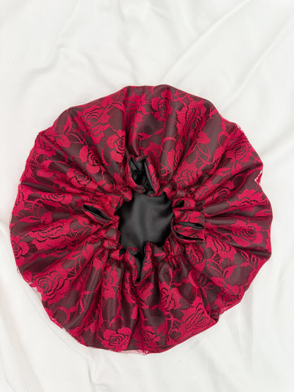 Lace Double Lined Satin Hair Bonnet